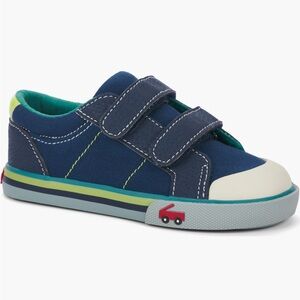 See Kai Run Waylon Kids Navy Blue Velcro Sneakers